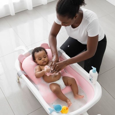 Coussin de bain bébé | Douceur Ergonomique - Bébé Sans Risque