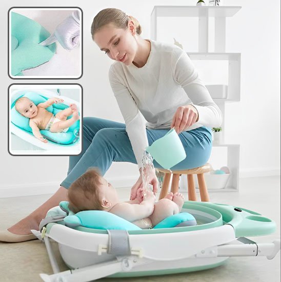 Coussin de bain bébé | Ergonomique Anti - Glisse - Bébé Sans Risque