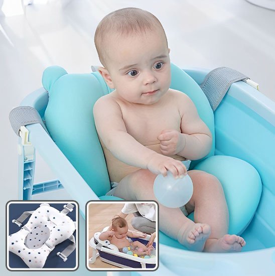 Coussin de bain bébé | Ergonomique Anti - Glisse - Bébé Sans Risque