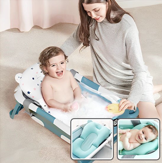 Coussin de bain bébé | Ergonomique Anti - Glisse - Bébé Sans Risque