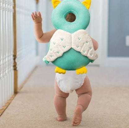Oreiller Bebe - OreillerProtectionBébé™ - Hiboux Vert - Bébé Sans Risque