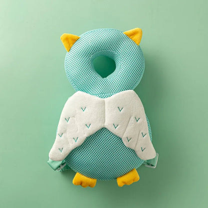 Oreiller Bebe - OreillerProtectionBébé™ - Hiboux Vert - Bébé Sans Risque