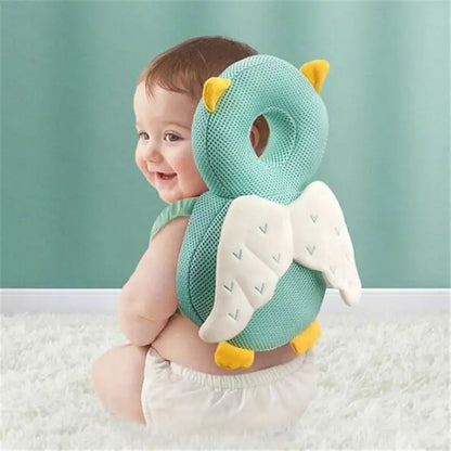 Oreiller Bebe - OreillerProtectionBébé™ - Hiboux Vert - Bébé Sans Risque